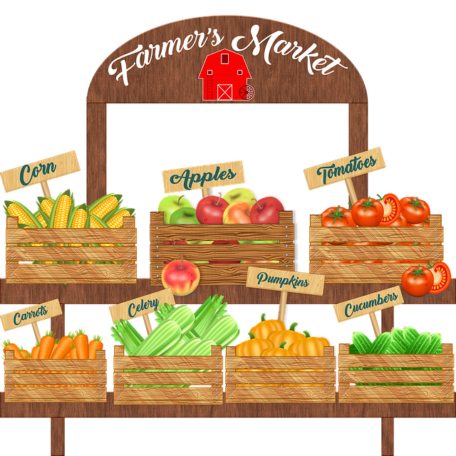 illustration of farmers market stall