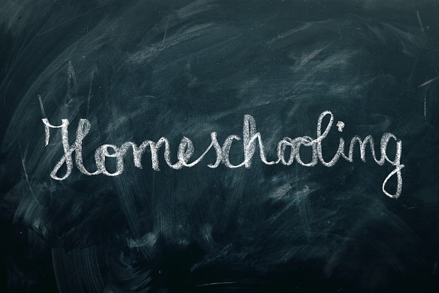 Image of Blackboard with homeschooling written on it