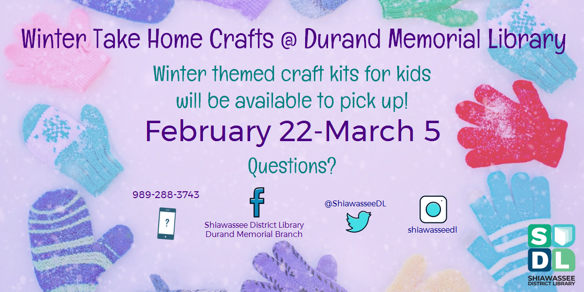 Winter crafts to go at the Durand Memorial Library Feb. 22 to March 5