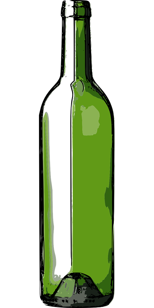 illustration of empty wine bottle