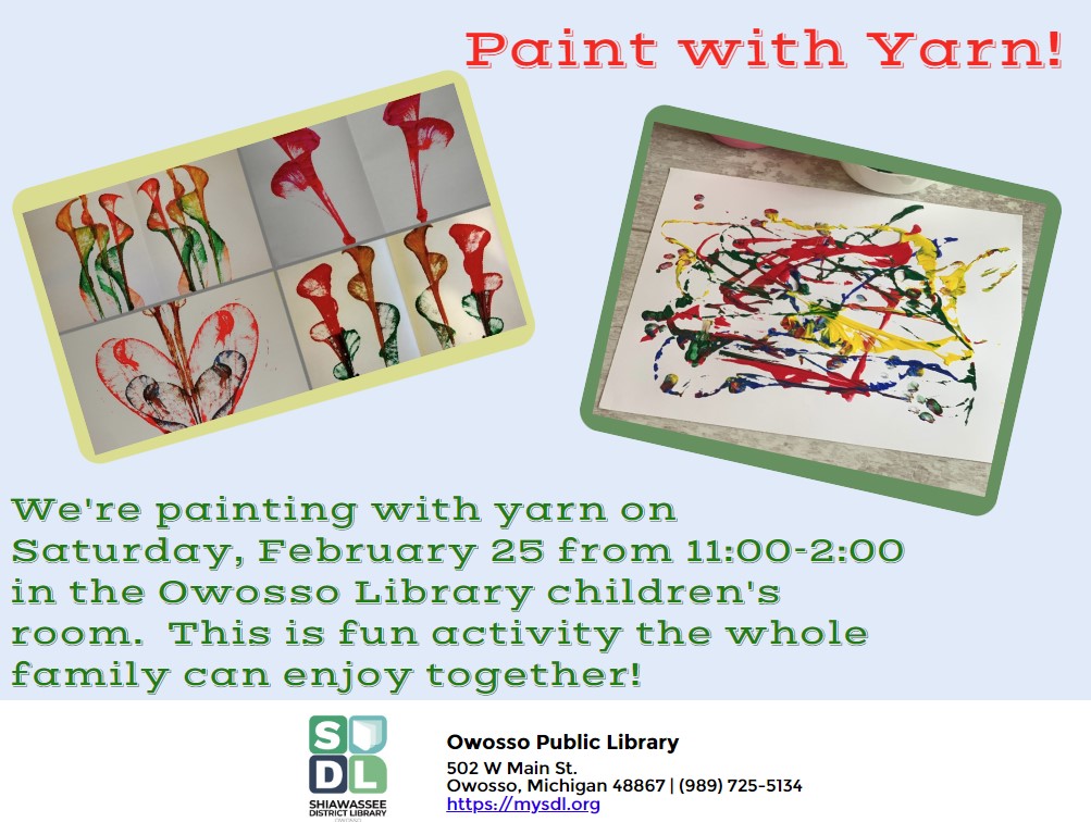paint with yarn sample flyer