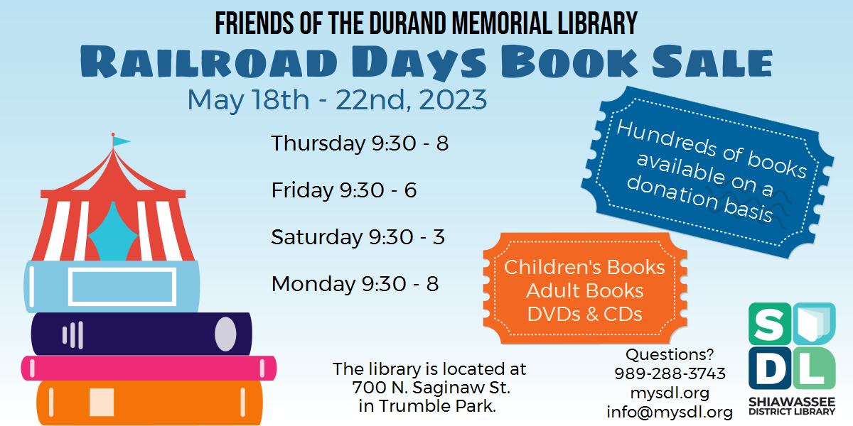 Image of Friends of the Library Railroad Days Book Sake May 18-22