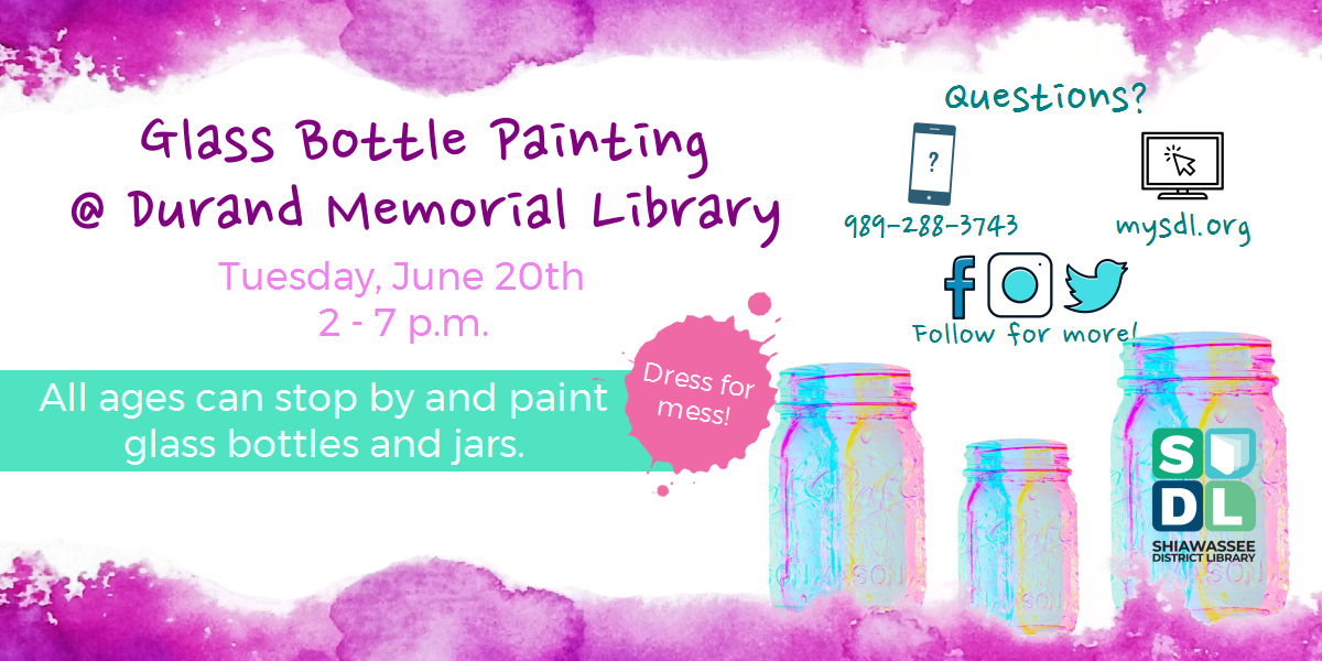 Image of Bottle Painting Craft at Durand Memorial Library