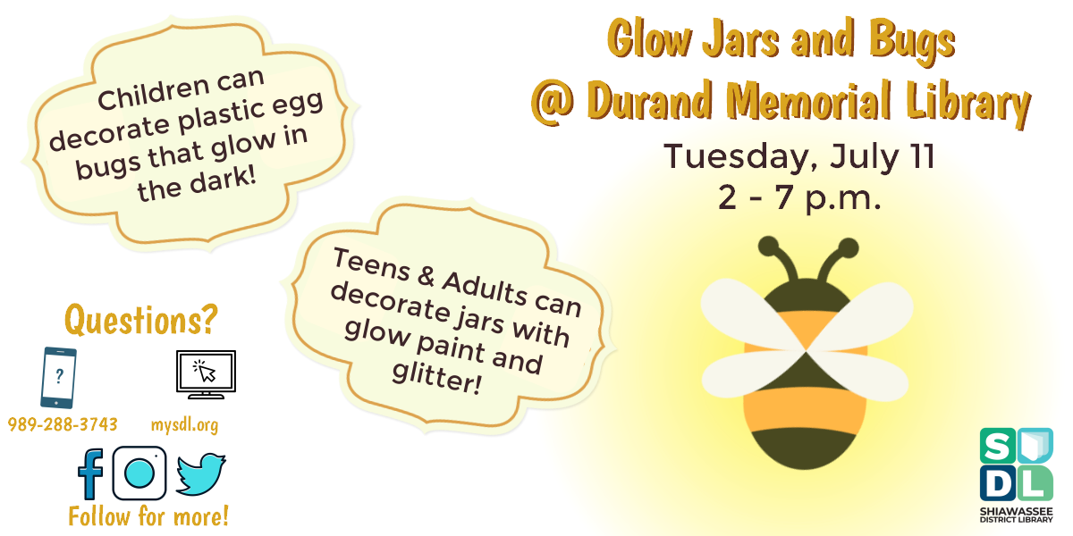 Image of Glow Jars and Bugs painting at Durand Memorial Library