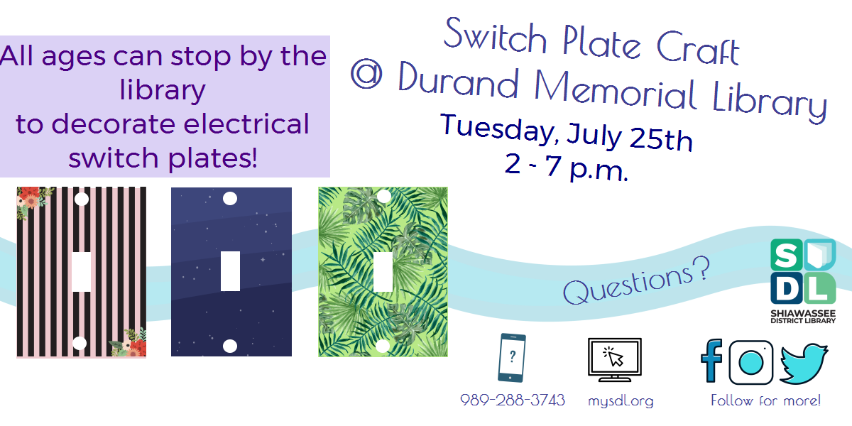 Image of Switch Plate Craft at Durand Memorial Library
