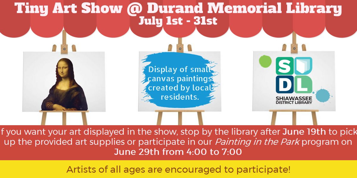 Image of Tiny Art Show at Durand Memorial Library 