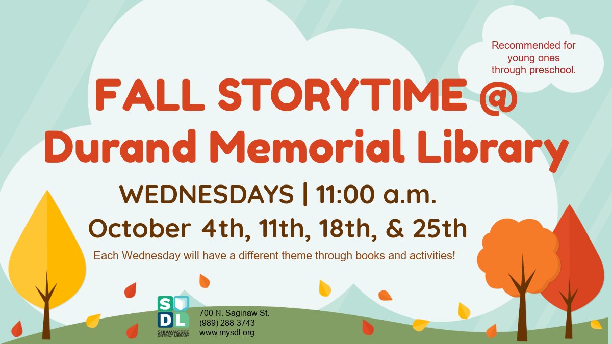 Image of Fall Storytime at Durand Memorial Library