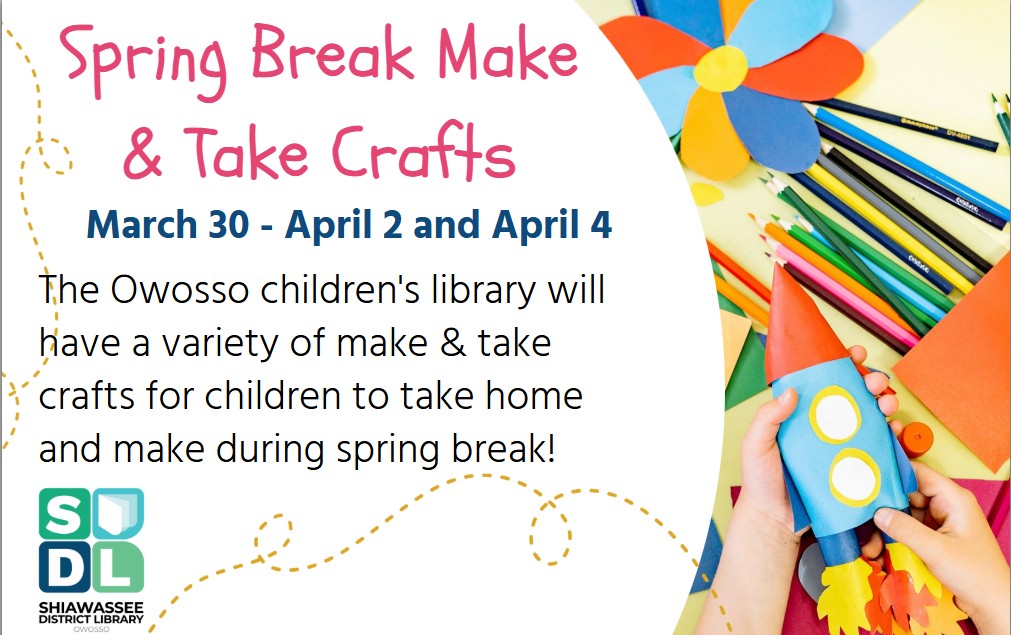 a variety of art supplies on right with program information on left