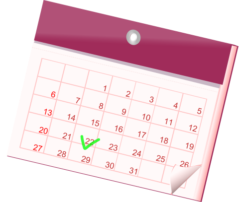 illustration of a generic calendar with a date checked off