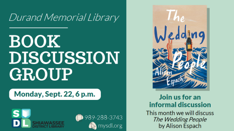 Image of Book Discussion "The Wedding People" Sep. 22 at 6 p.m. at Durand Memorial Library