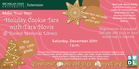 Image of Make Your Own Cookie Jar Dec. 20 at 1 p.m.