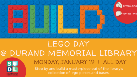 Build Lego Day at Durand Memorial Library