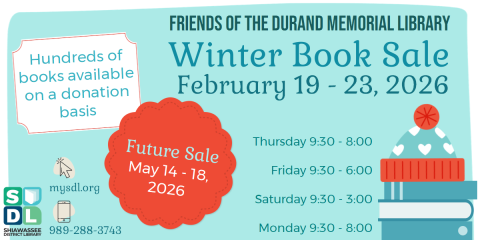 Image of Friends of the Library Winter Book Sale Feb. 19-23 at Durand Memorial Library