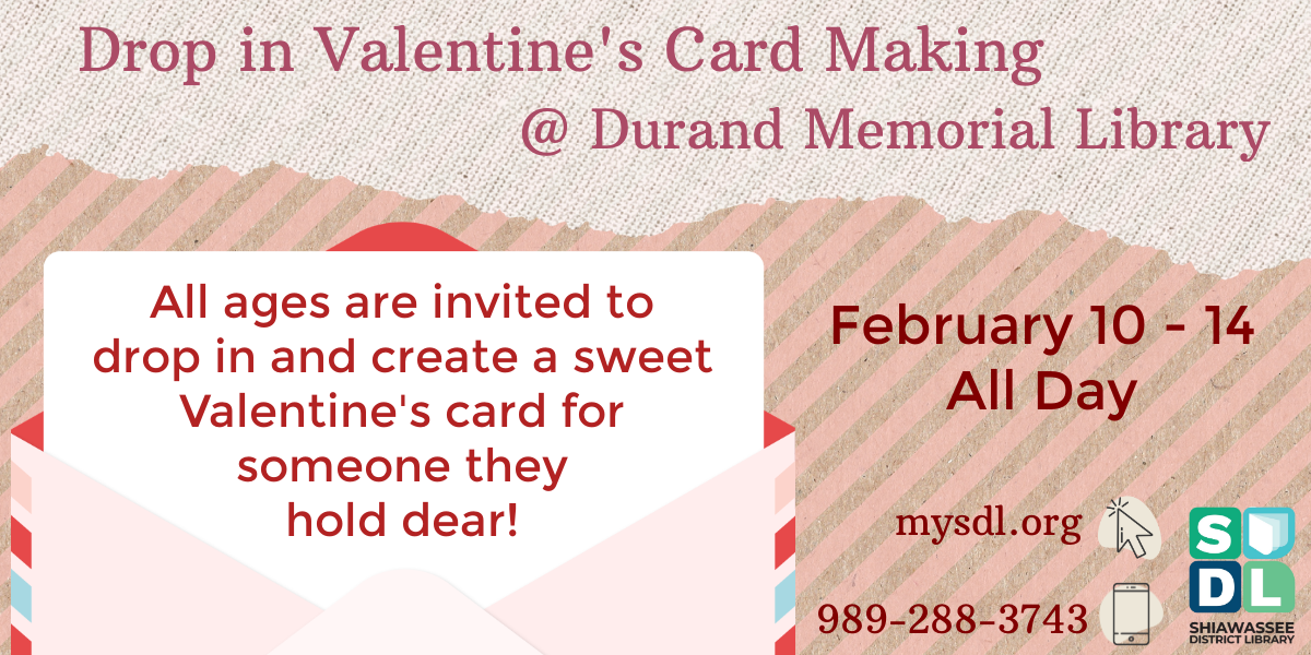 Image of Valentine's Card Making Feb. 10 to 14 at Durand Memorial Library
