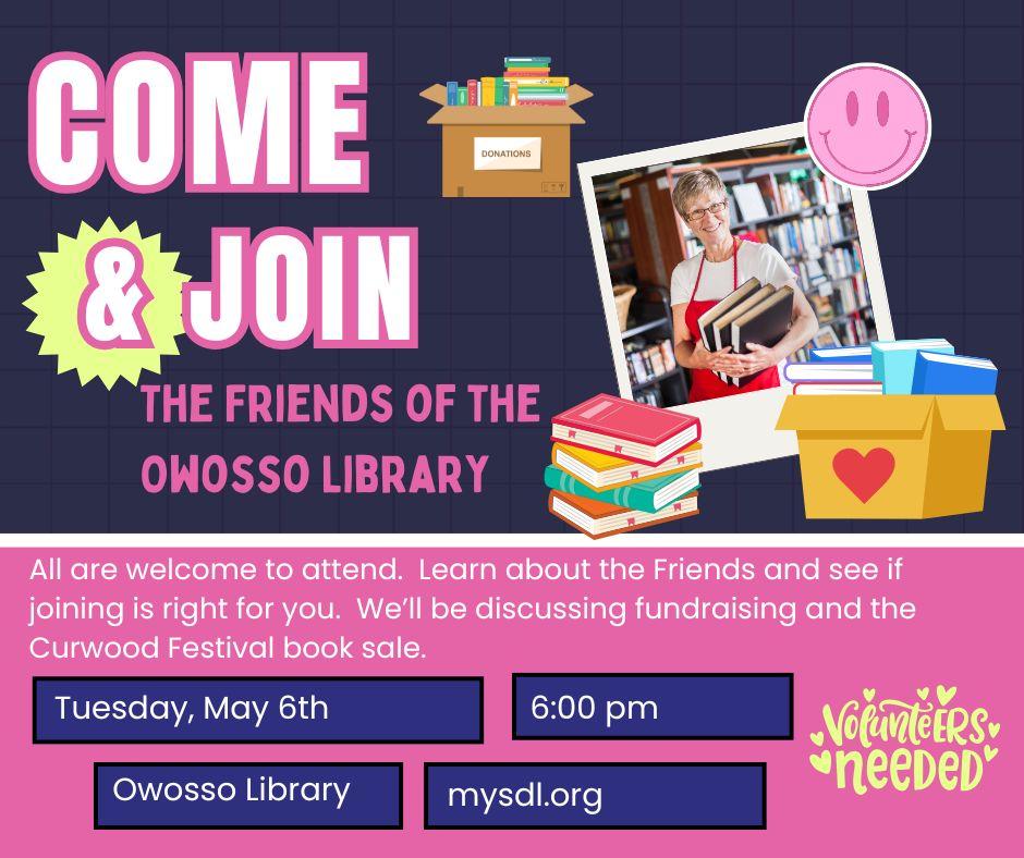 volunteer sorting books surrounded by graphics of book donations