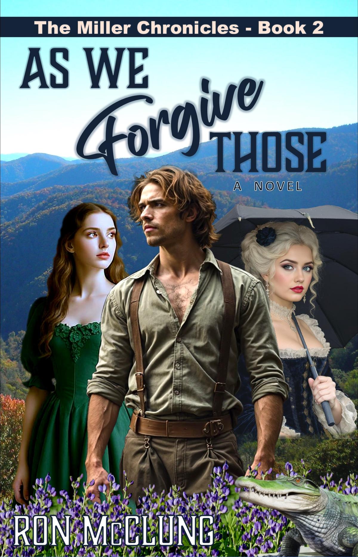 book cover featuring a man and two women dressed in 18th century garb