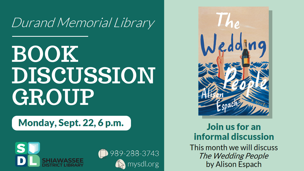 Image of Book Discussion "The Wedding People" Sep. 22 at 6 p.m. at Durand Memorial Library