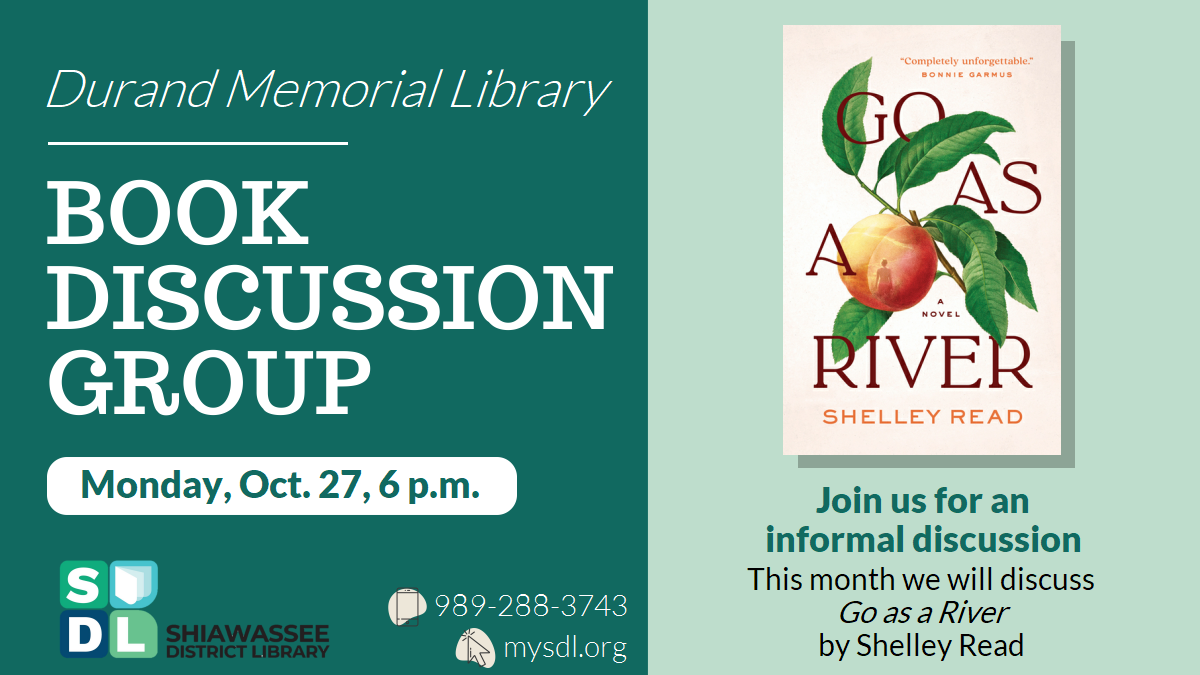 Image of "Go As A River", book discussion Oct. 27 at 6 p.m. 
