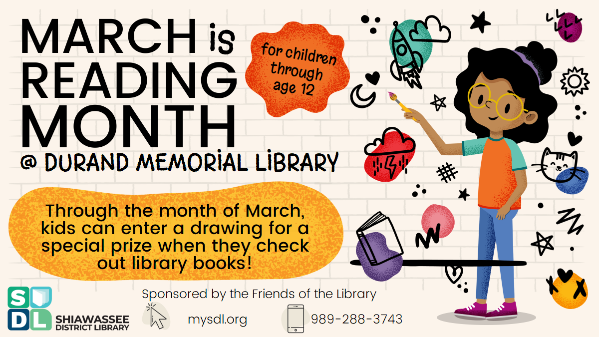 Image of March is Reading Month at Durand Memorial Library